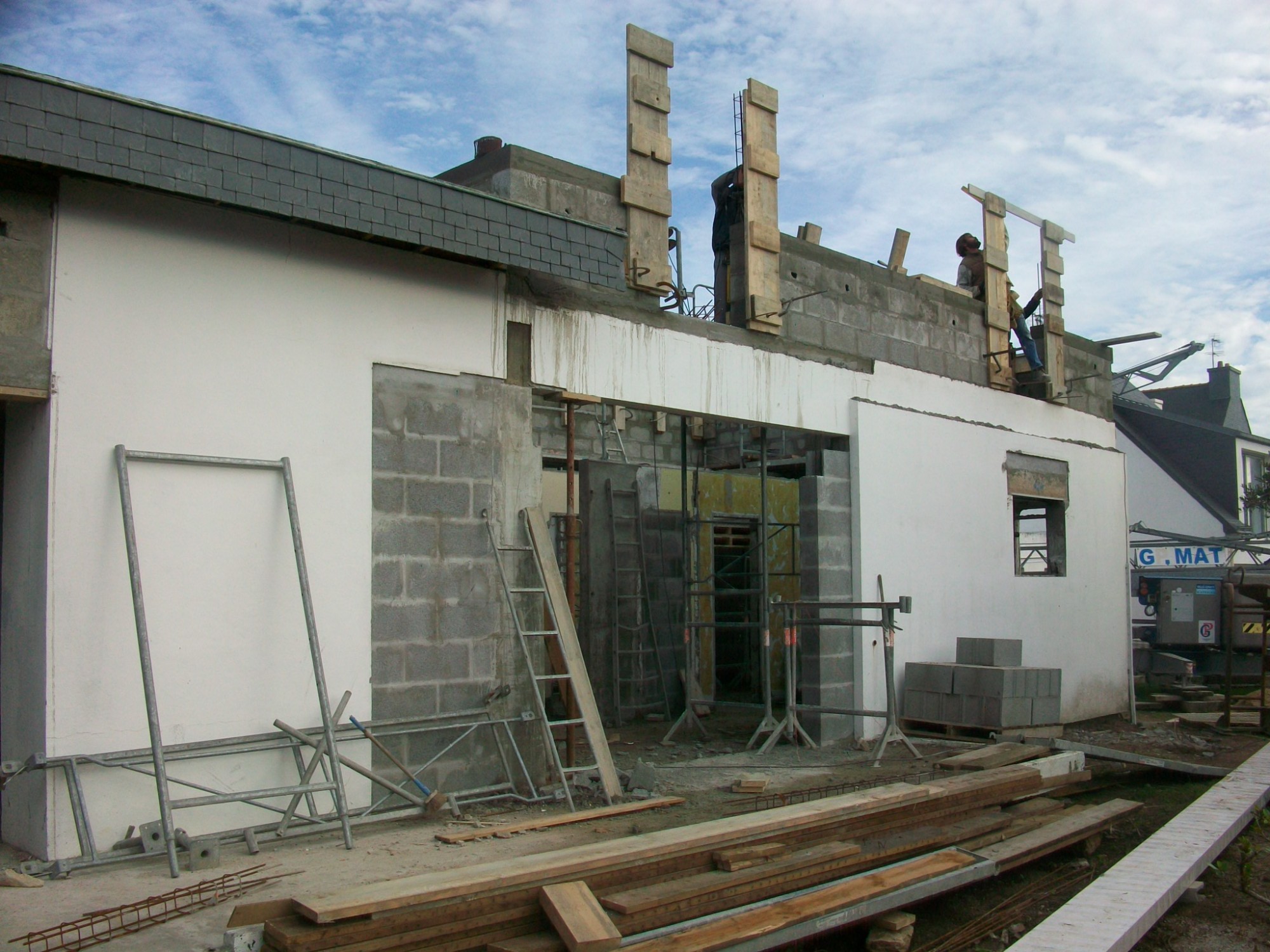 Rénovation maison de plain pied à Lorient, création d'un niveau supplémentaire