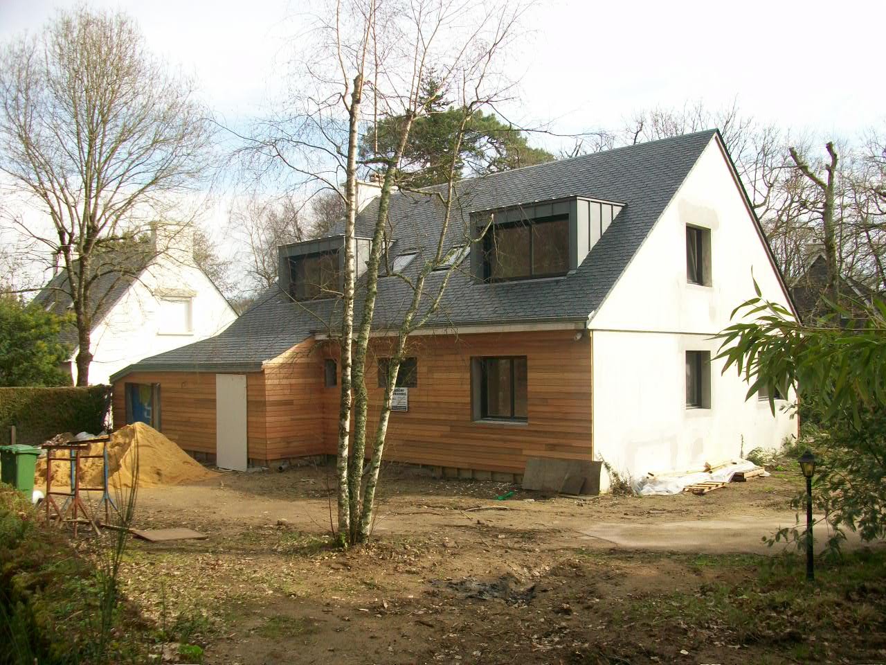rénovation maison néo-bretonne Crac'h, vue entrée finie