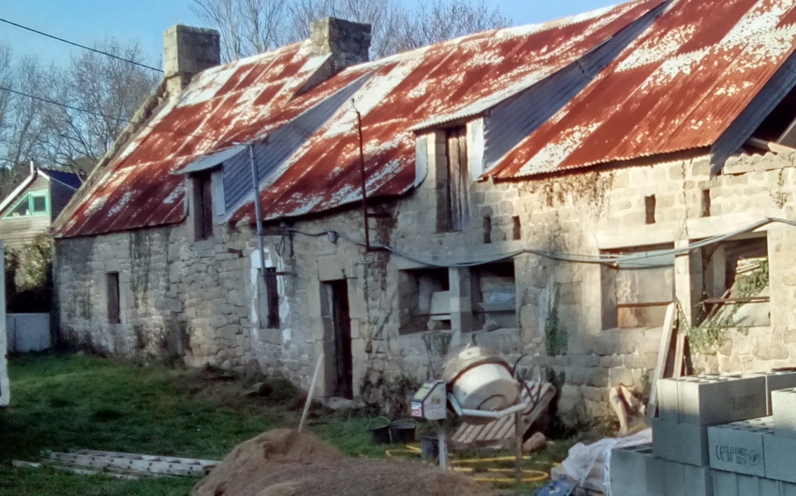 Rénovation bâtisse pierre Locmariaquer Morbihan(56), Passivéo, existant